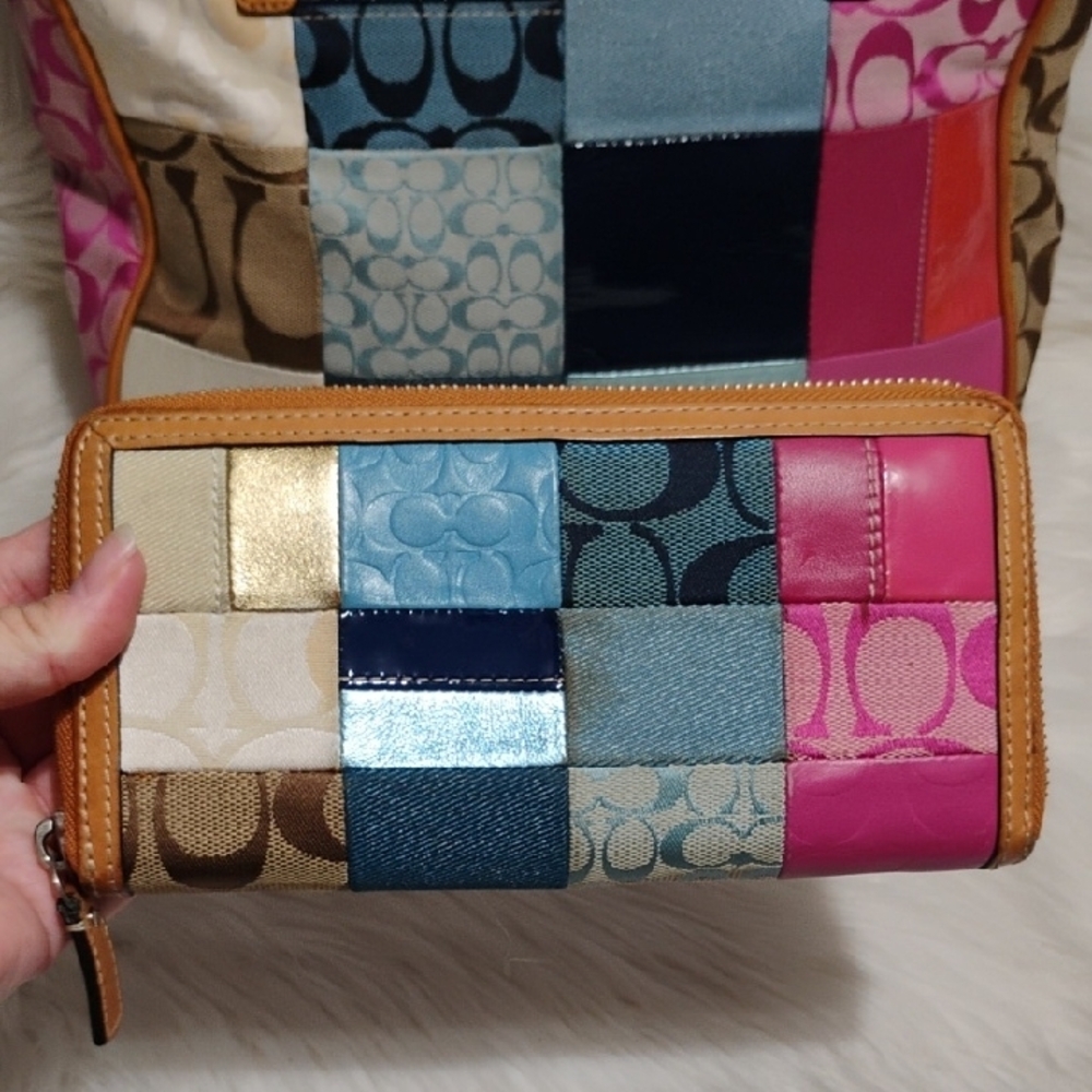 Sale! Authentic Coach Y2k Multicolor Patchwork To… - image 5